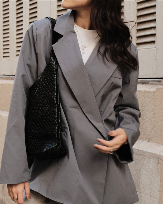 BLAZER OVERSIZE DÉSTRUCTURÉ - GRIS