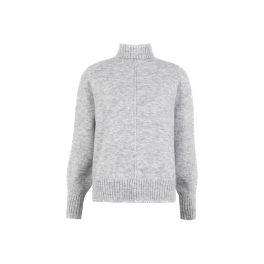 PULL COL ROULÉ EN MAILLE - GRIS