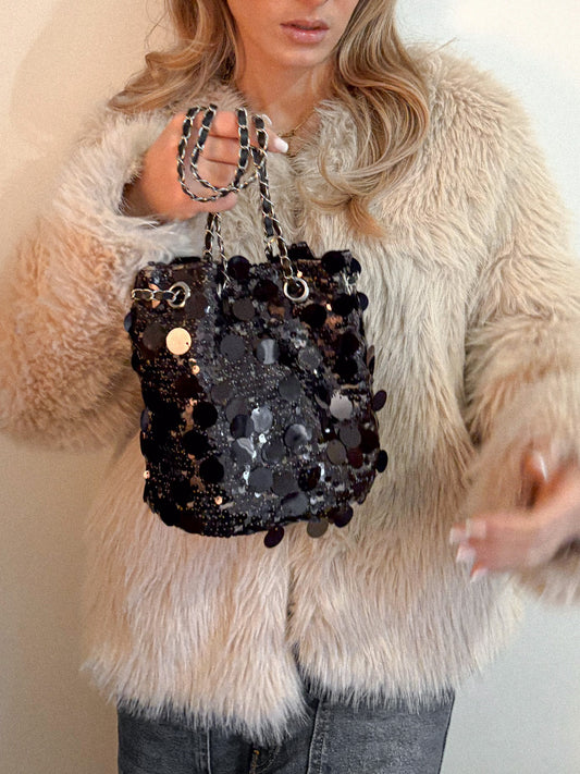 SAC EN SEQUINS - NOIR